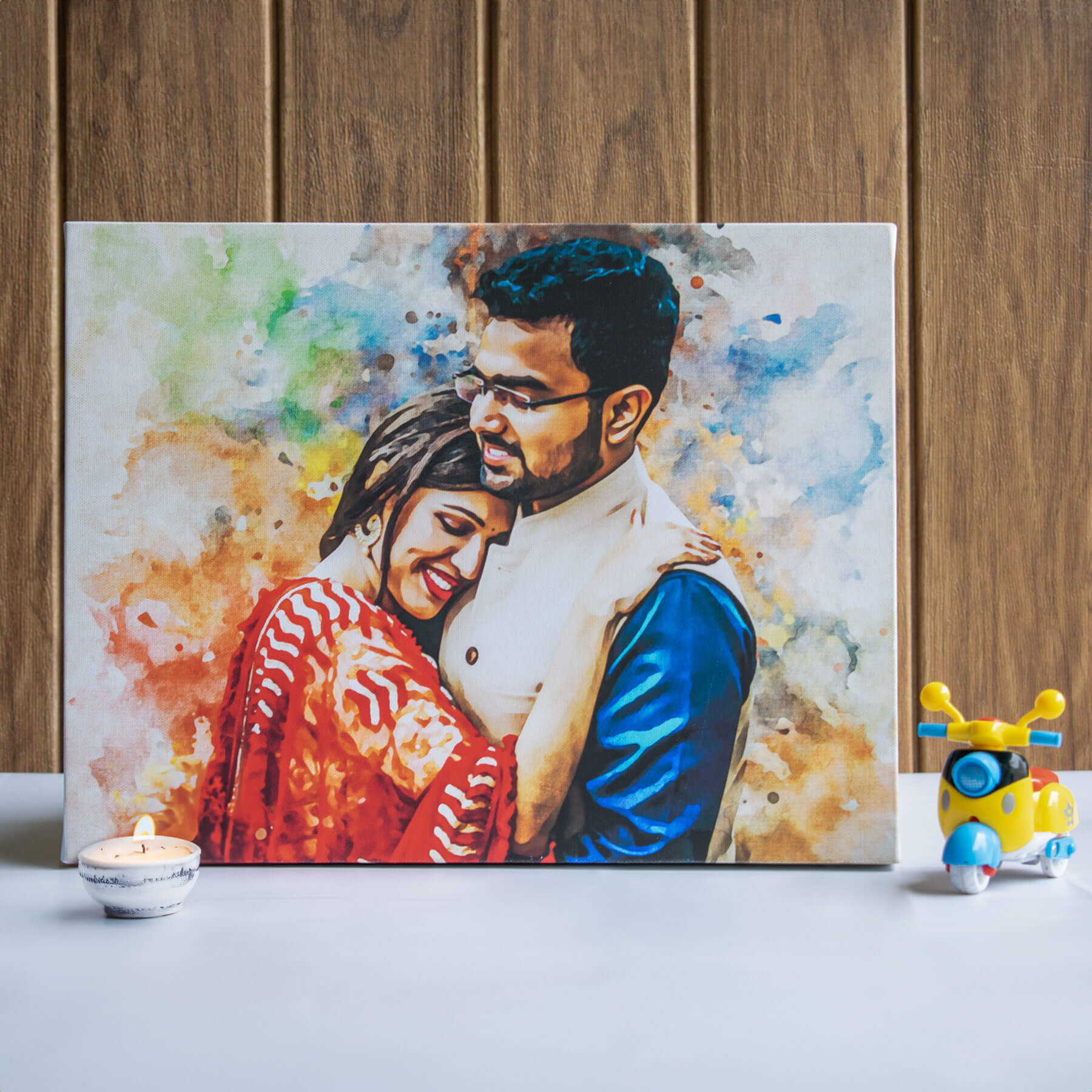 Watercolor Digital Portrait Canvas Painting