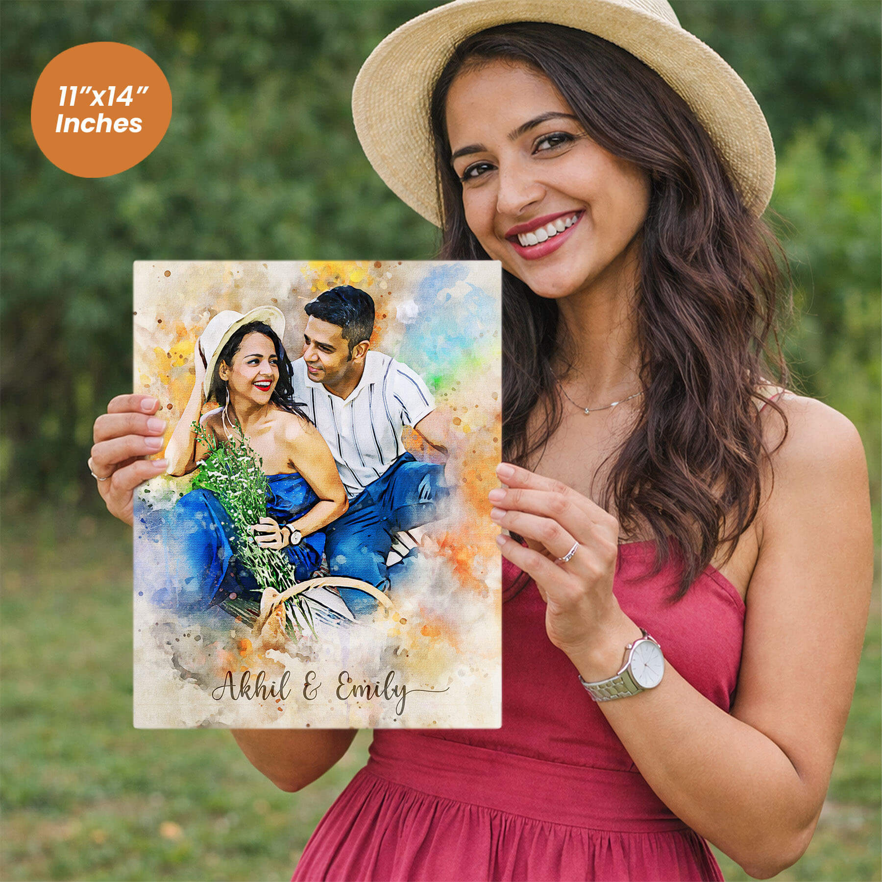 Watercolor Digital Portrait Canvas Painting