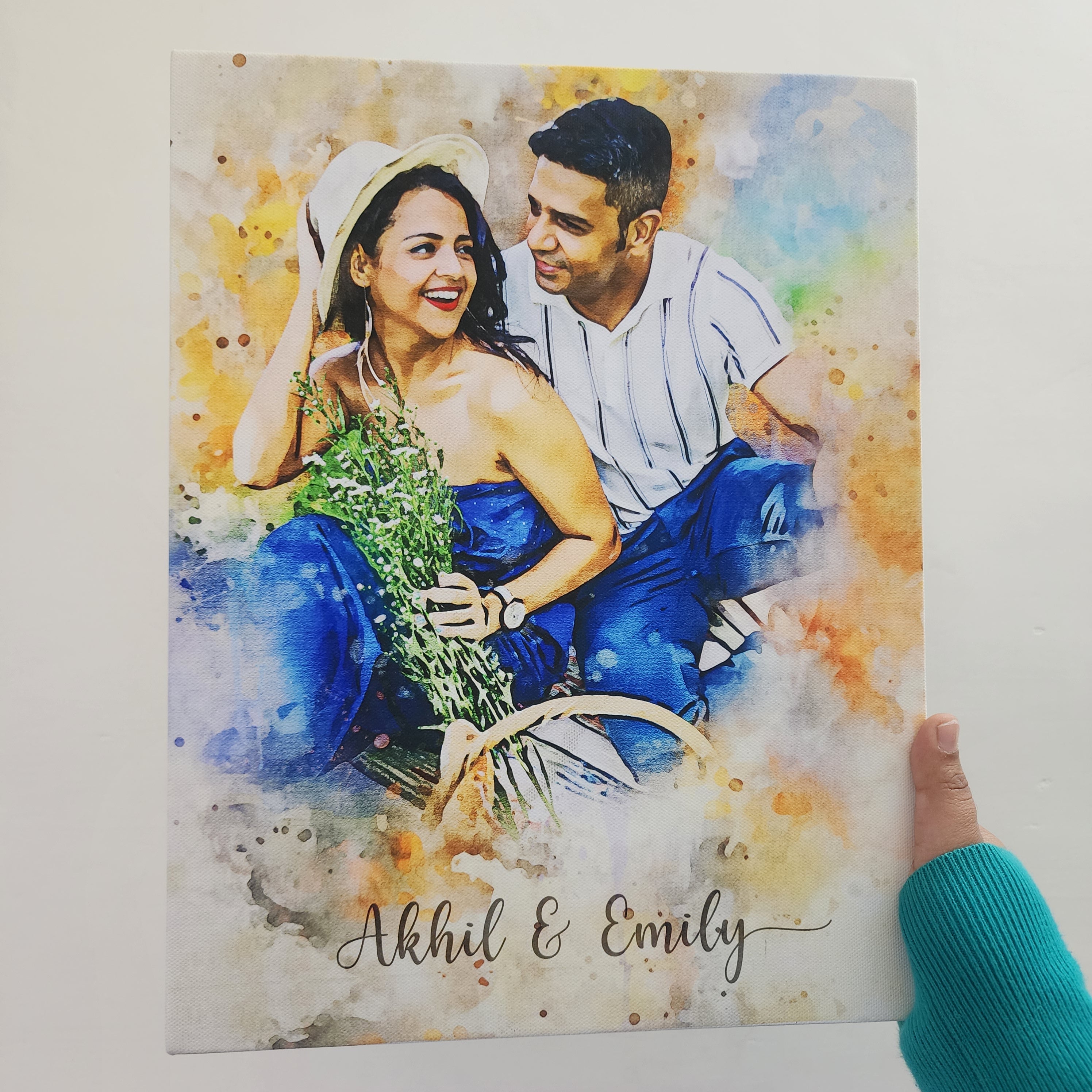 Watercolor Digital Portrait Canvas Painting
