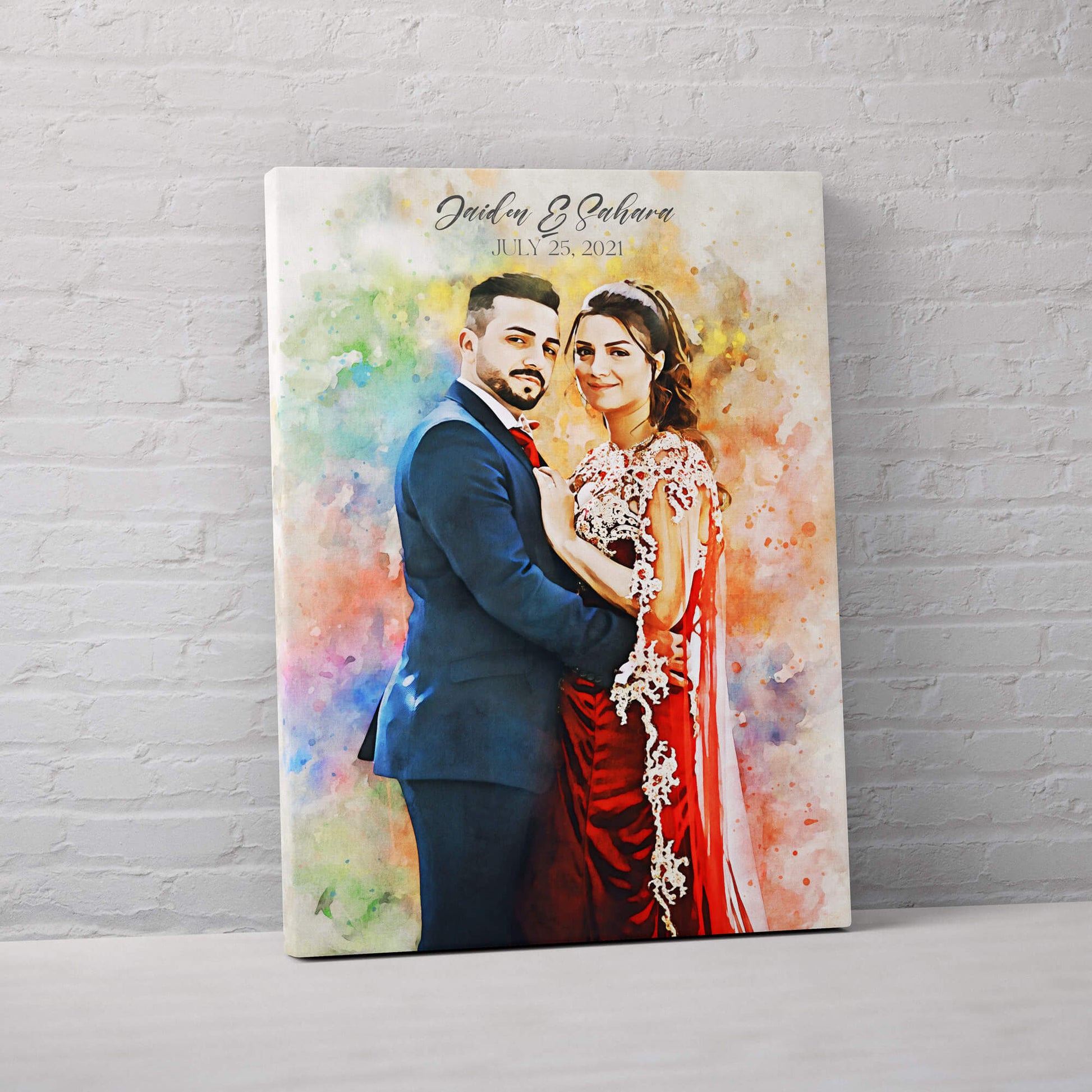 Watercolor Digital Portrait Canvas Painting