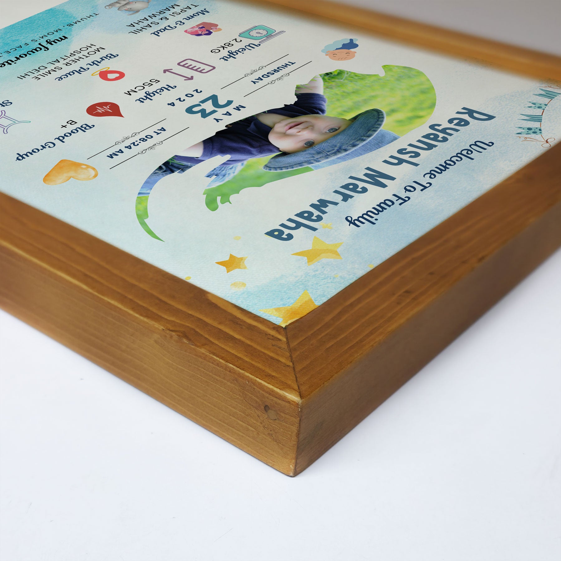 Newborn Arrival Announcement Bio Frame