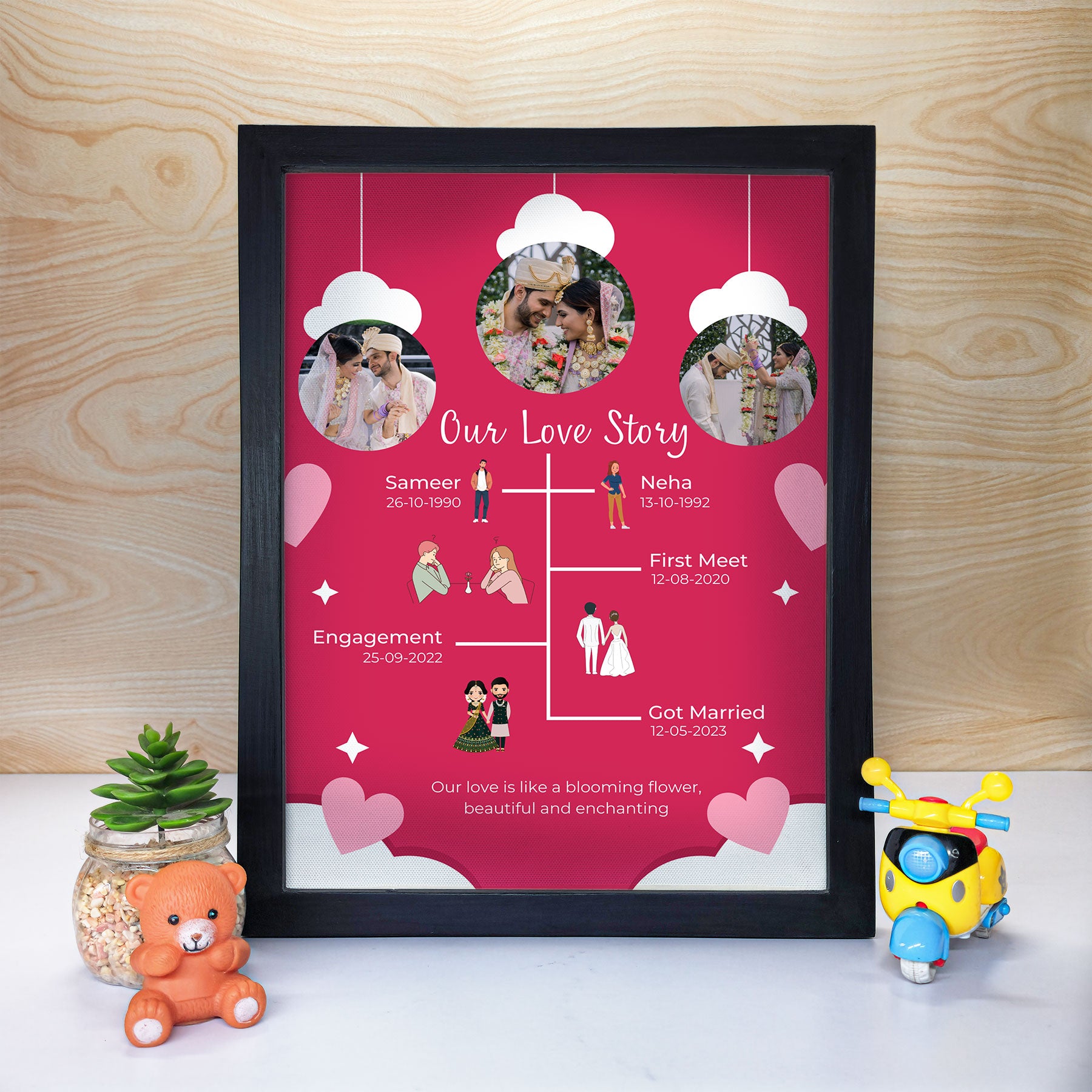 Two Hearts, One Story Couple  photo frame