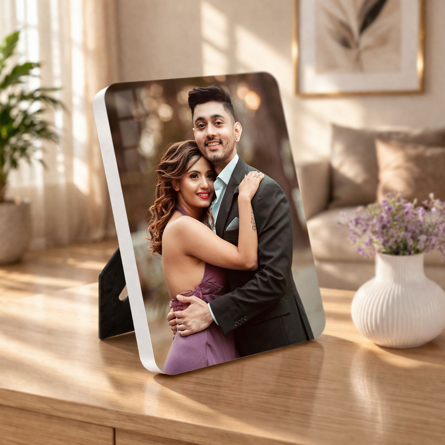 Personalized Glossy Table Photo Frame with Your Photo