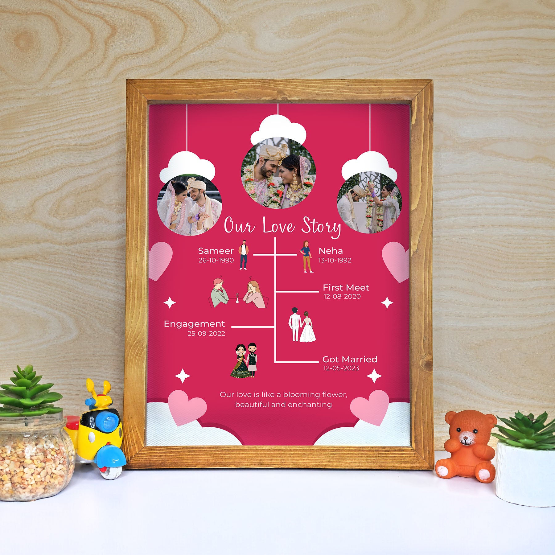 Two Hearts, One Story Couple  photo frame